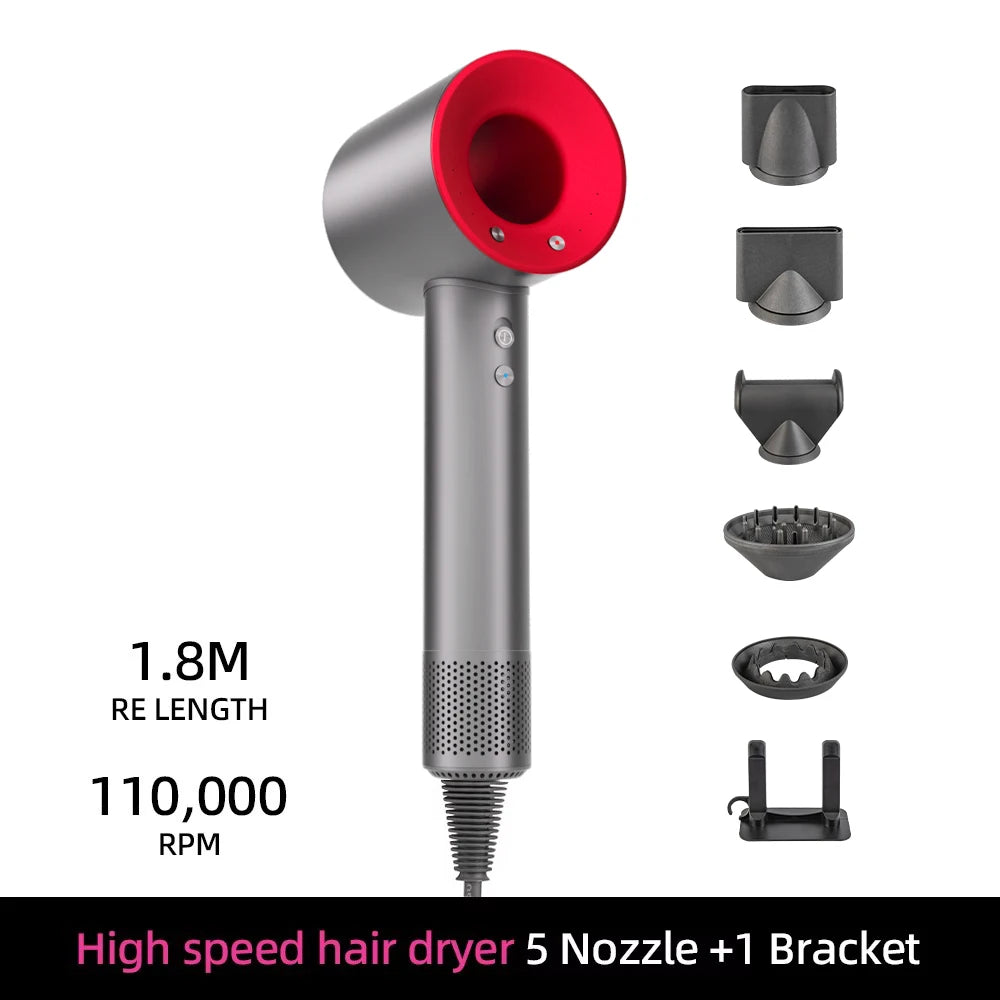 High-Speed Blow Dryer with Ionic Technology – 5 Attachments + Stand