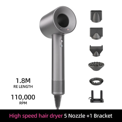 High-Speed Blow Dryer with Ionic Technology – 5 Attachments + Stand