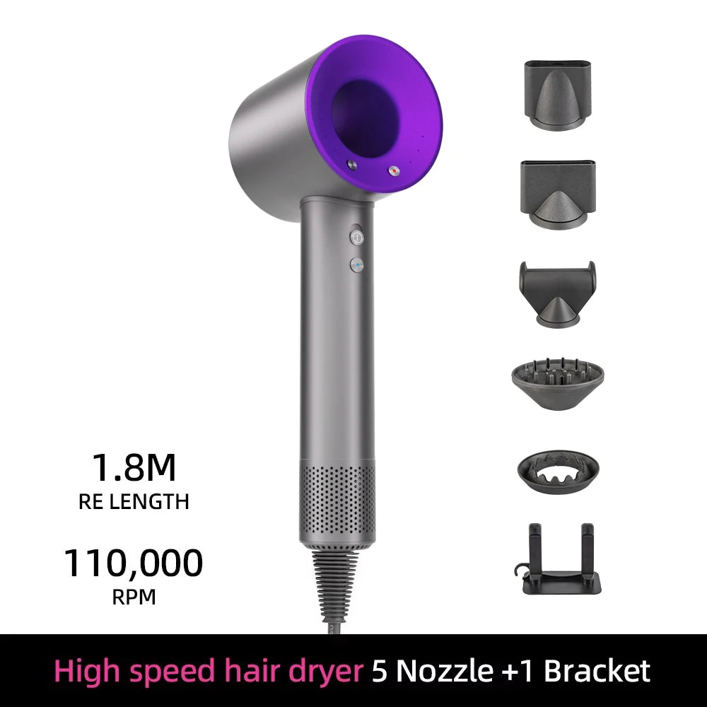 High-Speed Blow Dryer with Ionic Technology – 5 Attachments + Stand