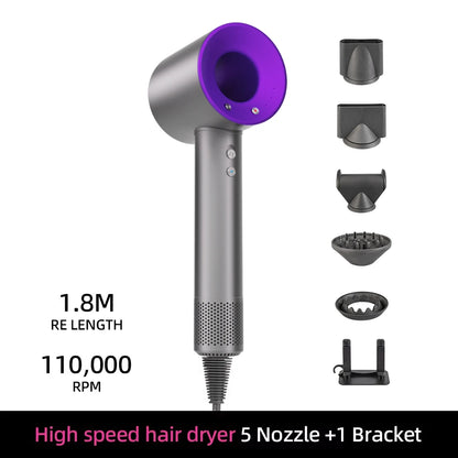 High-Speed Blow Dryer with Ionic Technology – 5 Attachments + Stand